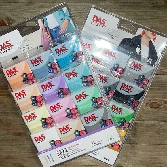 2 Packages of DAS Smart Polymer Clays (Pastels + Primary Colors) - Picture 2 of 5